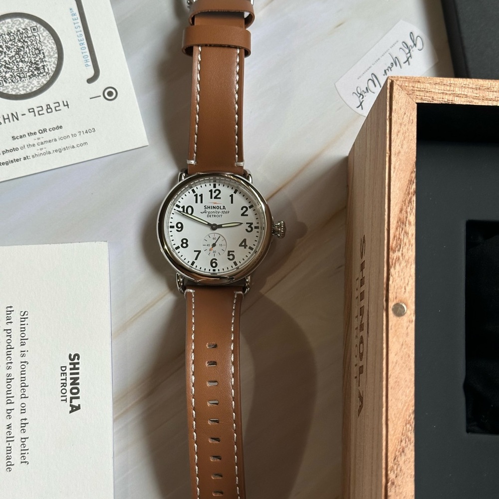 Shinola Detroit Runwell Stainless Steel Argonite-1069 Men’s 41mm Luxury Watch - Picture 10 of 13